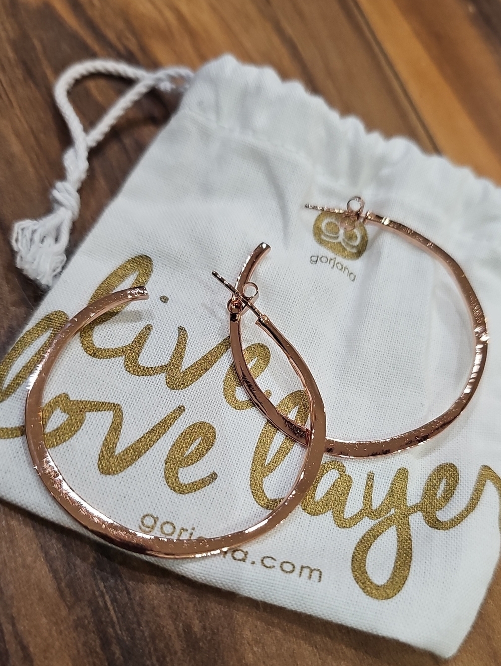 Gorjana Rose Gold Textured Hoop Earrings